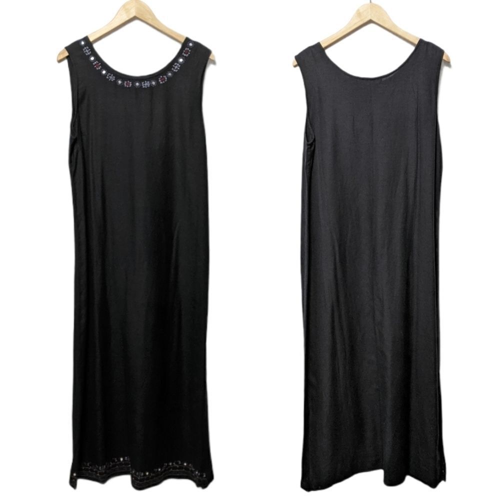 NWT JESSICA HOLBROOK Linen Embroidered Maxi Dress